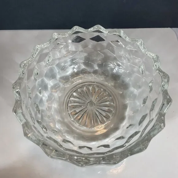 FOSTORIA AMERICAN CANDY DISH GLASS Crystal Lid Vintage Home Decor Gift - Picture 5 of 12